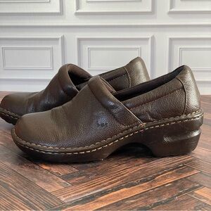 BOC Born‎ Comfort Peggy slip on clog chocolate brown leather size 8.5